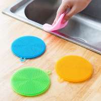 Eco Friendly Household Kitchen Accessories Cleaner Sponge Silicone Cleaning Brushes for Dish Washing