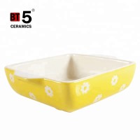 Creative ceramic bakeware rectangle baking pans oven tray for microwave