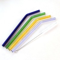 Factory direct sales Colored  Glass Drinking Straw With Brush