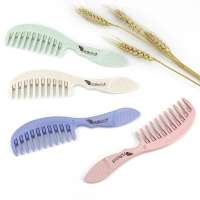 Custom Logo Eco-Friendly Comb Colorful Anti Static Wheat Straw wide tooth comb